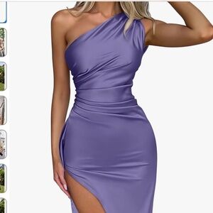 One shoulder backless dress